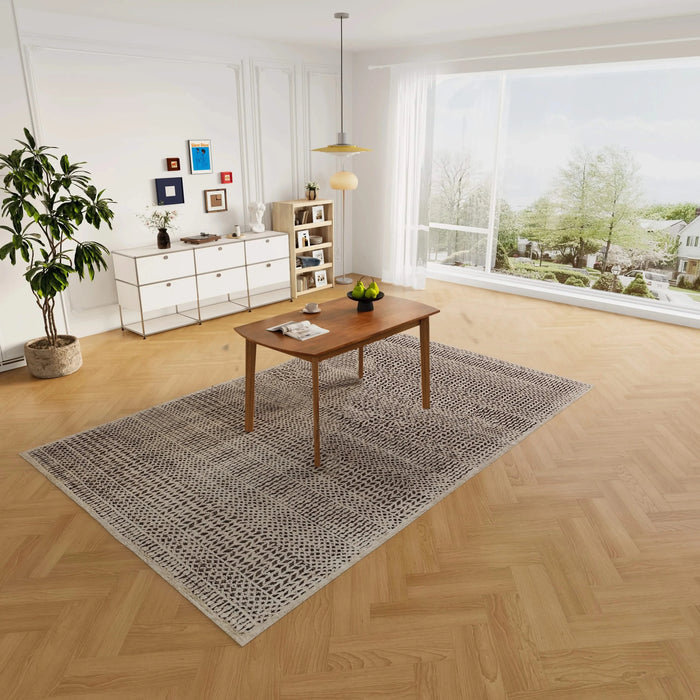 47 Inch Mid Century Modern Dining Table, Solid Wood Kitchen & Dining Room Table for 4, Minimalist Table for Dining Room, Rectangular Dinette Table, Easy Assembly Default -DTYStore