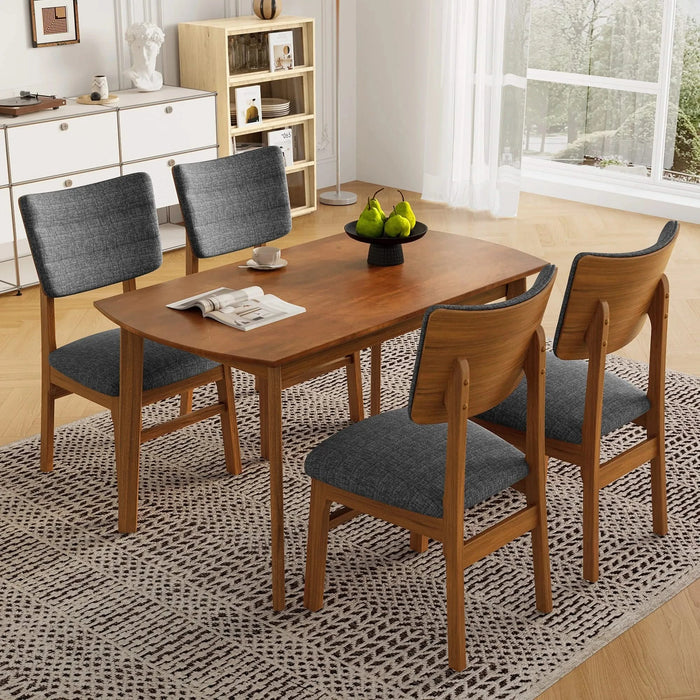 47 Inch Mid Century Modern Dining Table, Solid Wood Kitchen & Dining Room Table for 4, Minimalist Table for Dining Room, Rectangular Dinette Table, Easy Assembly Default -DTYStore