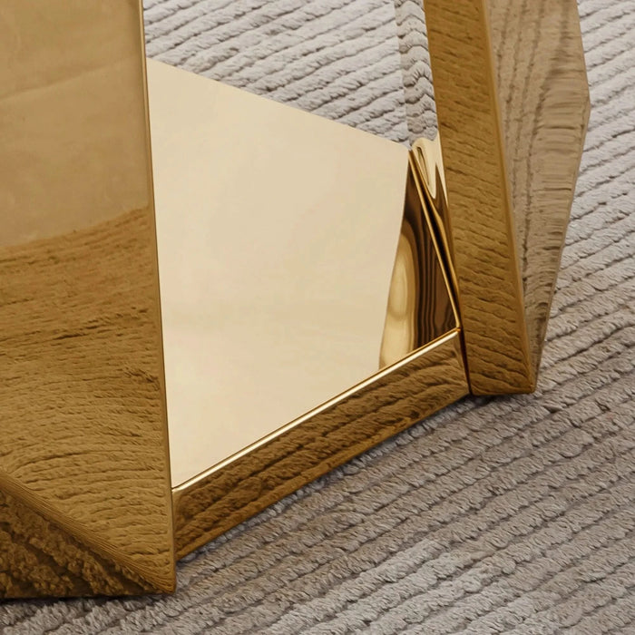 47' Round Marble Dining Table, Modern Kitchen Table with High Gloss Faux Marble Tabletop and Stainless Steel Base for Dining Room, Kitchen (Gold,Gray)(only table) Default -DTYStore