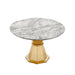 47' Round Marble Dining Table, Modern Kitchen Table with High Gloss Faux Marble Tabletop and Stainless Steel Base for Dining Room, Kitchen (Gold,Gray)(only table) Default -DTYStore