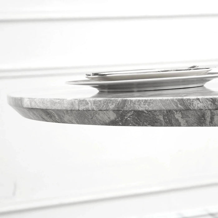 47' Round Marble Dining Table, Modern Kitchen Table with High Gloss Faux Marble Tabletop and Stainless Steel Base for Dining Room, Kitchen (Gold,Gray)(only table) Default -DTYStore