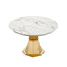 47' Round Marble Dining Table, Modern Kitchen Table with High Gloss Faux Marble Tabletop and Stainless Steel Base for Dining Room, Kitchen (Gold,White)(only table) Default -DTYStore