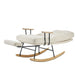 Modern Teddy Gliding Rocking Chair with High Back, Retractable Footrest, and Adjustable Back Angle for Nursery, Living Room, and Bedroom,Beige - DTYStore