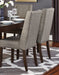 Contemporary Design Dark Brown Finish Dining Chairs Set of 2pc Fabric Upholstered Dining Room Furniture - DTYStore