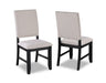 Transitional Relaxed Vintage Style 2pc Warm Charcoal Black Finish Finish Nailhead Trim Side Chairs Standard Height Dining Chairs Fabric Upholstery - DTYStore