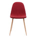 Mid-Century Dining Chair Fabric Upholstered Chair with Light Walnut Finished Metal Legs (Set of 2), Red - DTYStore