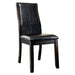 Transitional Dining Room Side Chairs Set of 2pc Chairs only Brown Cherry Unique Curved Back Espresso Leatherette Padded Seat - DTYStore