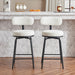 Modern Swivel Bar Stools Set of 2, Boucle Upholstered Counter Height Bar Chairs with Metal Legs & Footrest, 360° Swivel Barstools for Kitchen Island, Dining Room, White - DTYStore