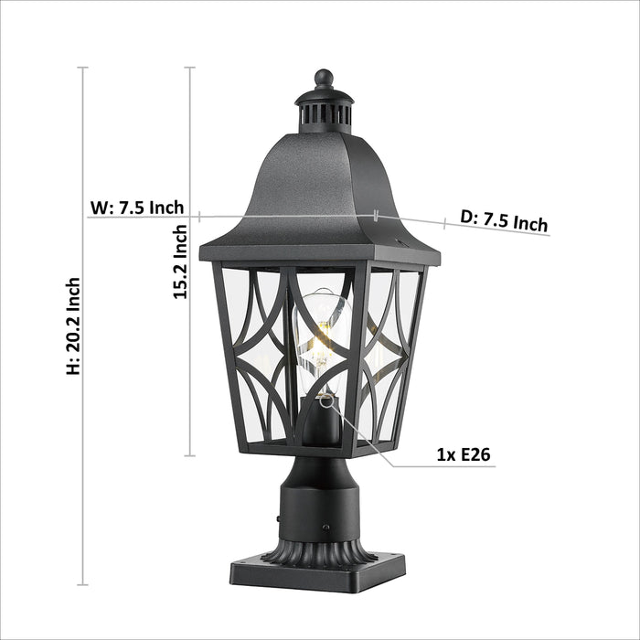 Outdoor Post Lights Lamp Post Light Fixture, Waterproof Aluminum Housing with Glass, Fence Post Deck Lighting for Garden, Patio, Pathway (2 pack) - DTYStore
