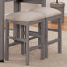Light Gray Set of 2pc Stools Kitchen Dining Room Furniture Beige Fabric Cushion Seat Chairs Stool - DTYStore