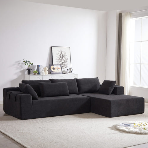 Modern Chenille Upholstered Sectional Sofa Couch Set,Modular 108' L Shaped Sectional Living Room Sofa Set With 6 Pillows,Free Combination Sofa Couch for Living Room,Bedroom(Right Chaise)W834P240010 - Image 17