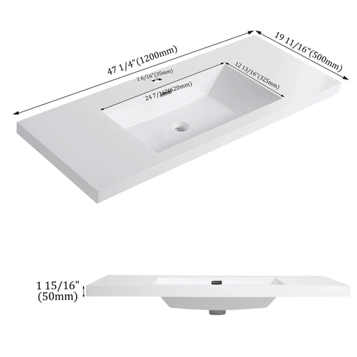48' Bathroom Resin Sink Default -DTYStore