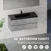 48' Floating Bathroom Vanity with Sink, Modern Wall-Mounted Bathroom Storage Vanity Cabinet with Black Quartz Sand Top Basin and Soft Close Drawers, EDI-Series Cement Grey 24V12-48GR Default -DTYStore