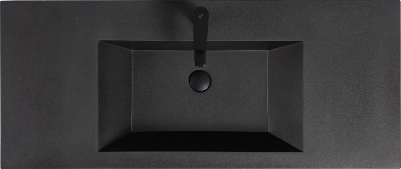 48' Floating Bathroom Vanity with Sink, Modern Wall-Mounted Bathroom Storage Vanity Cabinet with Black Quartz Sand Top Basin and Soft Close Drawers, EDI-Series Cement Grey 24V12-48GR Default -DTYStore