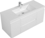 48' Floating Bathroom Vanity with Sink, Modern Wall-Mounted Bathroom Storage Vanity Cabinet with Resin Top Basin and Soft Close Drawers, Glossy White 24V11-48GW Default -DTYStore