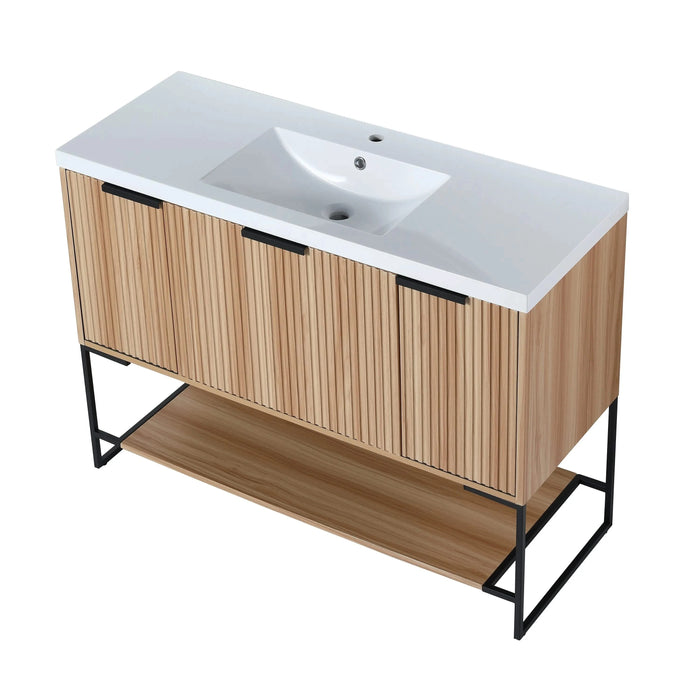 48 Inch Freestanding Bathroom Vanity With Resin Basin,48x18-W99951400 Default -DTYStore
