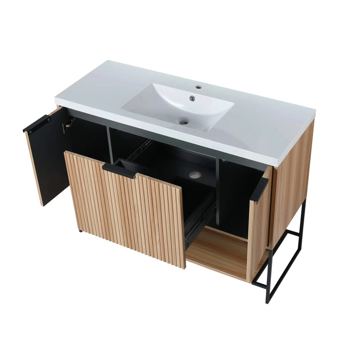 48 Inch Freestanding Bathroom Vanity With Resin Basin,48x18-W99951400 Default -DTYStore