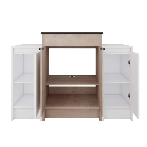 48 Inch Freestanding Bathroom Vanity with Black Ceramic Sink and 2-Storage Cabinets, Soft Closing Door, 02424+0312*2 Combination Cabinet, KD-Package Default -DTYStore