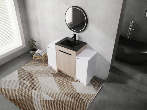 48 Inch Freestanding Bathroom Vanity with Black Ceramic Sink and 2-Storage Cabinets, Soft Closing Door, 02424+0312*2 Combination Cabinet, KD-Package Default -DTYStore