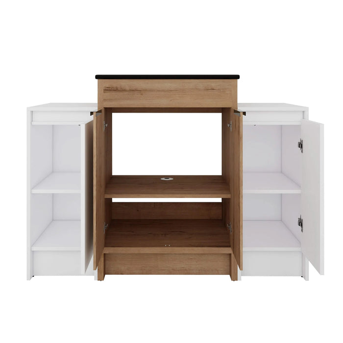 48 Inch Freestanding Bathroom Vanity with Black Ceramic Sink and 2-Storage Cabinets, Soft Closing Door, 02424IMO+0312*2 Combination Cabinet, KD-Package Default -DTYStore