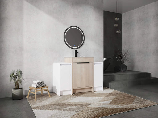 48 Inch Freestanding Bathroom Vanity with Ceramic Sink and 2-Storage Cabinets, Soft Closing Door, 02424+0312*2 Combination Cabinet, KD-Package Default -DTYStore
