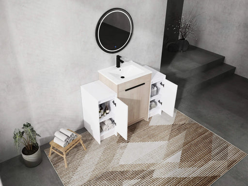 48 Inch Freestanding Bathroom Vanity with Ceramic Sink and 2-Storage Cabinets, Soft Closing Door, 02424+0312*2 Combination Cabinet, KD-Package Default -DTYStore