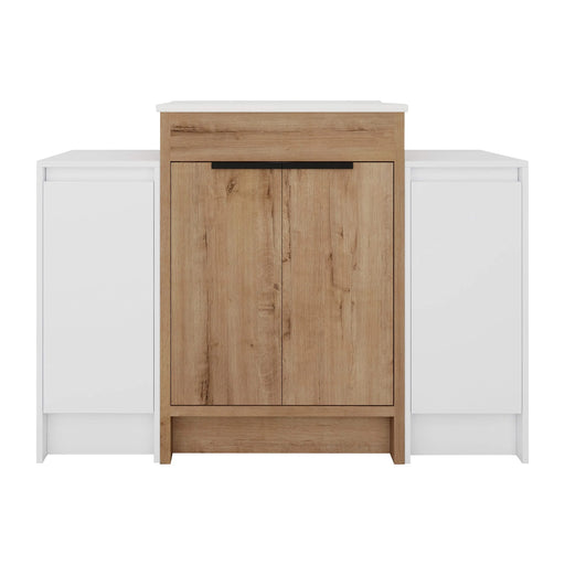 48 Inch Freestanding Bathroom Vanity with Ceramic Sink and 2-Storage Cabinets, Soft Closing Door, 02424IMO+0312*2 Combination Cabinet, KD-Package Default -DTYStore