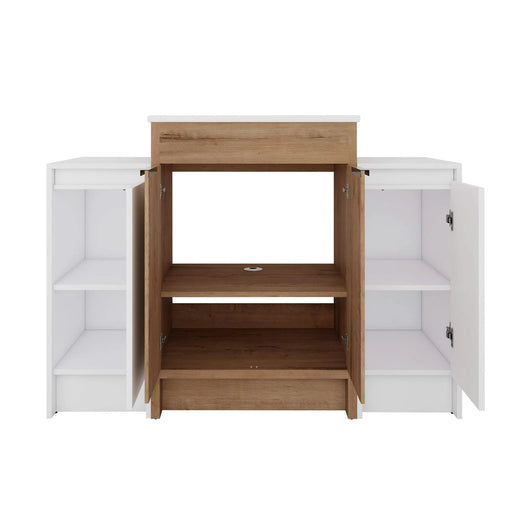 48 Inch Freestanding Bathroom Vanity with Ceramic Sink and 2-Storage Cabinets, Soft Closing Door, 02424IMO+0312*2 Combination Cabinet, KD-Package Default -DTYStore