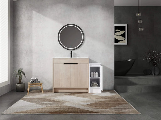 48 Inch Freestanding Bathroom Vanity with Ceramic Sink and Storage Cabinets, Soft Closing Door, 02436+0312 Combination Cabinet, KD-Package Default -DTYStore