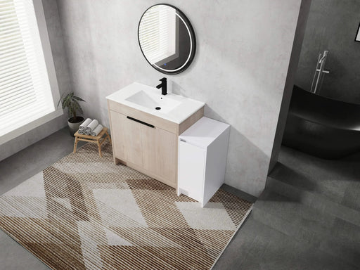 48 Inch Freestanding Bathroom Vanity with Ceramic Sink and Storage Cabinets, Soft Closing Door, 02436+0312 Combination Cabinet, KD-Package Default -DTYStore