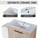 48 Inch Freestanding Bathroom Vanity with Ceramic Sink and Storage Cabinets, Soft Closing Door, 02436+0312 Combination Cabinet, KD-Package Default -DTYStore