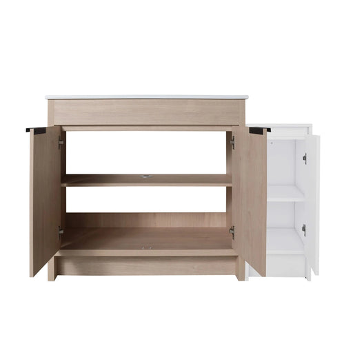 48 Inch Freestanding Bathroom Vanity with Ceramic Sink and Storage Cabinets, Soft Closing Door, 02436+0312 Combination Cabinet, KD-Package Default -DTYStore