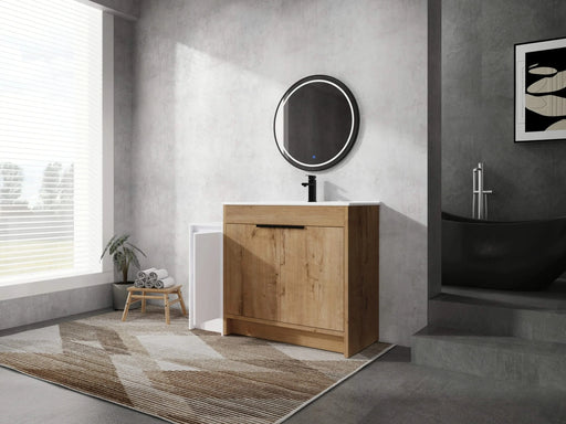 48 Inch Freestanding Bathroom Vanity with Ceramic Sink and Storage Cabinets, Soft Closing Door, 02436IMO+0312 Combination Cabinet, KD-Package Default -DTYStore