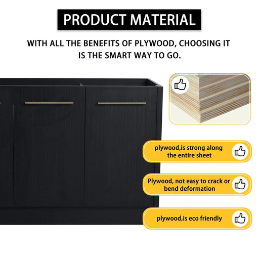 48 Inch Freestanding Bathroom Vanity with Resin Sink, With Soft Closing Door, KD-Package Default -DTYStore