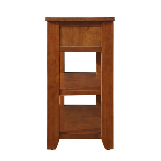 48'' Solid Pine Wood Top Console Table, Modern Entryway Sofa Side Table with 3 Storage Drawers and 2 Shelves. Easy to Assemble (Brown) Default -DTYStore