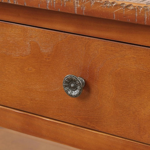 48'' Solid Pine Wood Top Console Table, Modern Entryway Sofa Side Table with 3 Storage Drawers and 2 Shelves. Easy to Assemble (Brown) Default -DTYStore