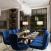 PrimeNest Noblesse Collection Upholstered Silver Legged Dining Chair, Set of 2, Blue - DTYStore
