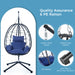 Egg Chair with Stand Indoor Outdoor Swing Chair Patio Wicker Hanging Egg Chair Hanging Basket Chair Hammock Chair with Stand for Bedroom Living Room Balcony - DTYStore