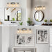Modern 4-Light Bathroom Vanity Light Fixture - Brushed Nickel Finish with Clear Glass Shades, Perfect for Bathroom, Vanity, and Dressing Area Lighting (No Bulbs) - DTYStore