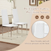 Table And Chair Set.Natural Wood Grain MDF Dining Table - 55'x31.5' Inch.Paired With 6 Modern Style Dining Chairs in White, Essential for Minimalist Homes.Blending into Various Home Environments. - DTYStore
