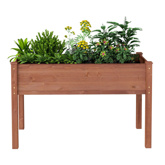 48x24x30 inch Raised Garden Bed with Legs, Elevated Wooden Planter Box for Outdoor Plants Flowers Fruits Vegetable Herb Growing Default -DTYStore