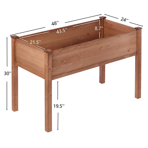 48x24x30 inch Raised Garden Bed with Legs, Elevated Wooden Planter Box for Outdoor Plants Flowers Fruits Vegetable Herb Growing Default -DTYStore