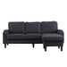 dark grey color knock down 3-seat combo sofa with storage ottoman for living room apartment bedroom and compact room, Upholstered sectional Couch, L Shaped Bench with a footrest, a individual storage - DTYStore