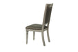 Luxury Silver Accent Tufted Upholstered Chairs Set of 2 Dining Side Chairs - DTYStore