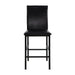 Metal Frame Counter Height Chairs Set of 4 Brown Faux Leather Seat Black Metal Finish Dining Chairs - DTYStore