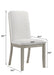 2pc Gray Finish Side Chair White Fabric Upholstered Seat Contemporary Transitional Style Dining Room Wooden Furniture - DTYStore