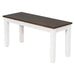 Rustic Style 6-Piece Dining Room Table Set with 4 Ergonomic Designed Chairs & a Bench (Walnut + Cottage White) - DTYStore