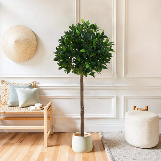 49' Artificial Topiary Bay Tree Ball With Pot, Set of 2 Default -DTYStore