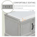 Storage Bench with 2 Drawers and 2 Cabinets, Shoe Bench with Removable Cushion for Living Room, Entryway - DTYStore