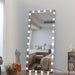 Hollywood LED Full Body Mirror with Lights Extra Large Full Length Vanity Mirror with 3 Color Mode Lights, Vertical Horizontal Hanging Aluminum Framed Mirror, 72 x 36 Inch, Silver - DTYStore